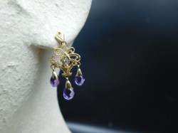 14k amethyst drop ear main a